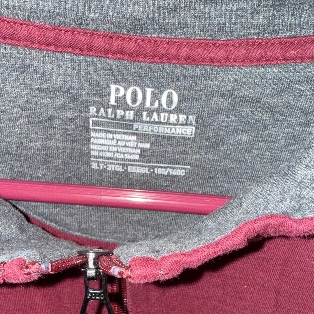 Polo by Ralph Lauren Men's performance Dark Maroon 3/4 Zip-Up 3LT